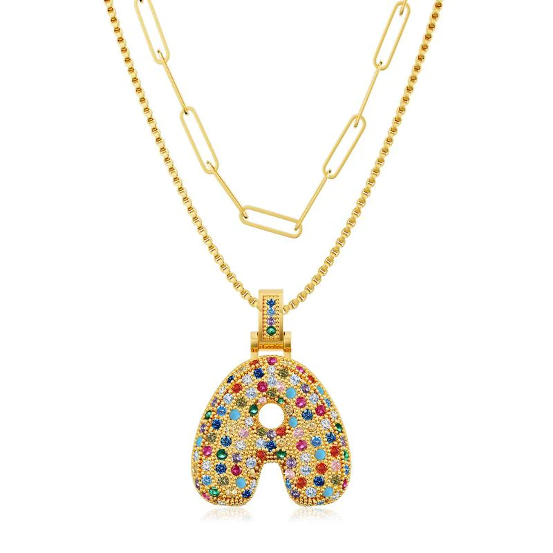 2pc Initial Bubble Necklace Set - Image 7