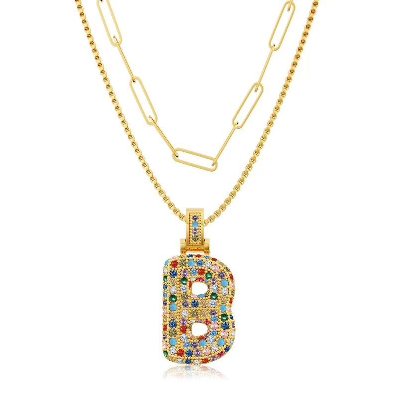 2pc Initial Bubble Necklace Set - Image 8