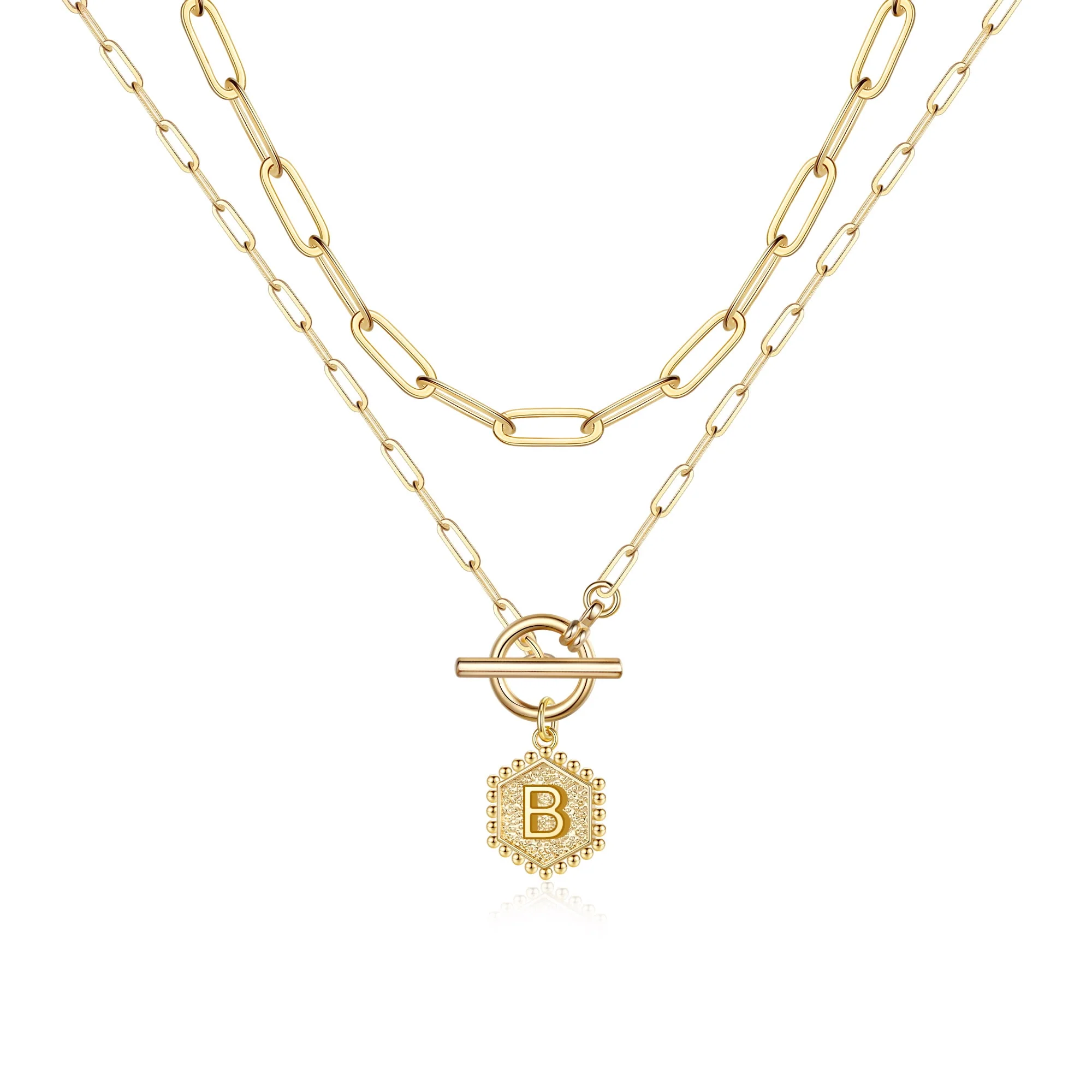 2pc Initial Toggle Necklace Set - Image 11