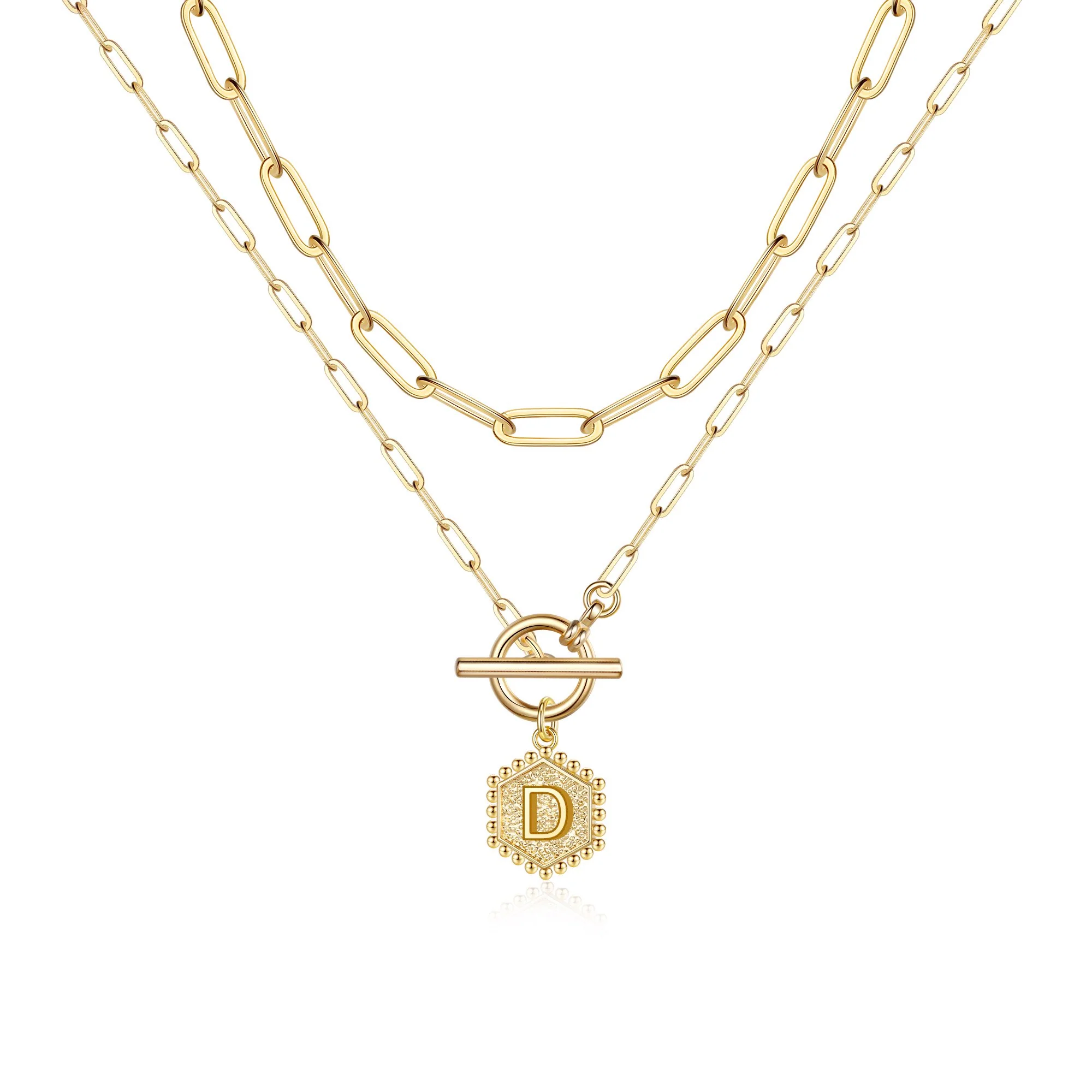 2pc Initial Toggle Necklace Set - Image 13