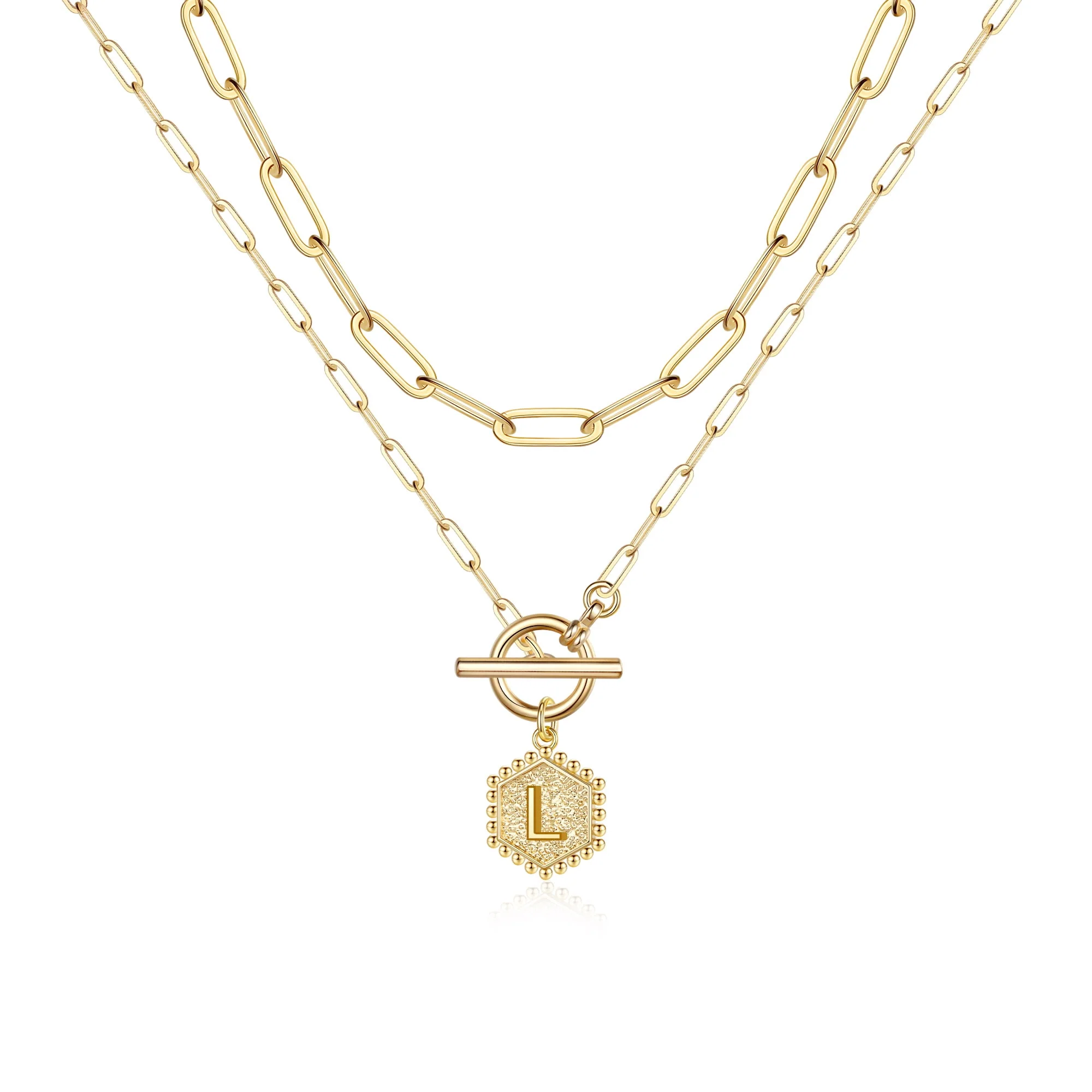 2pc Initial Toggle Necklace Set - Image 21