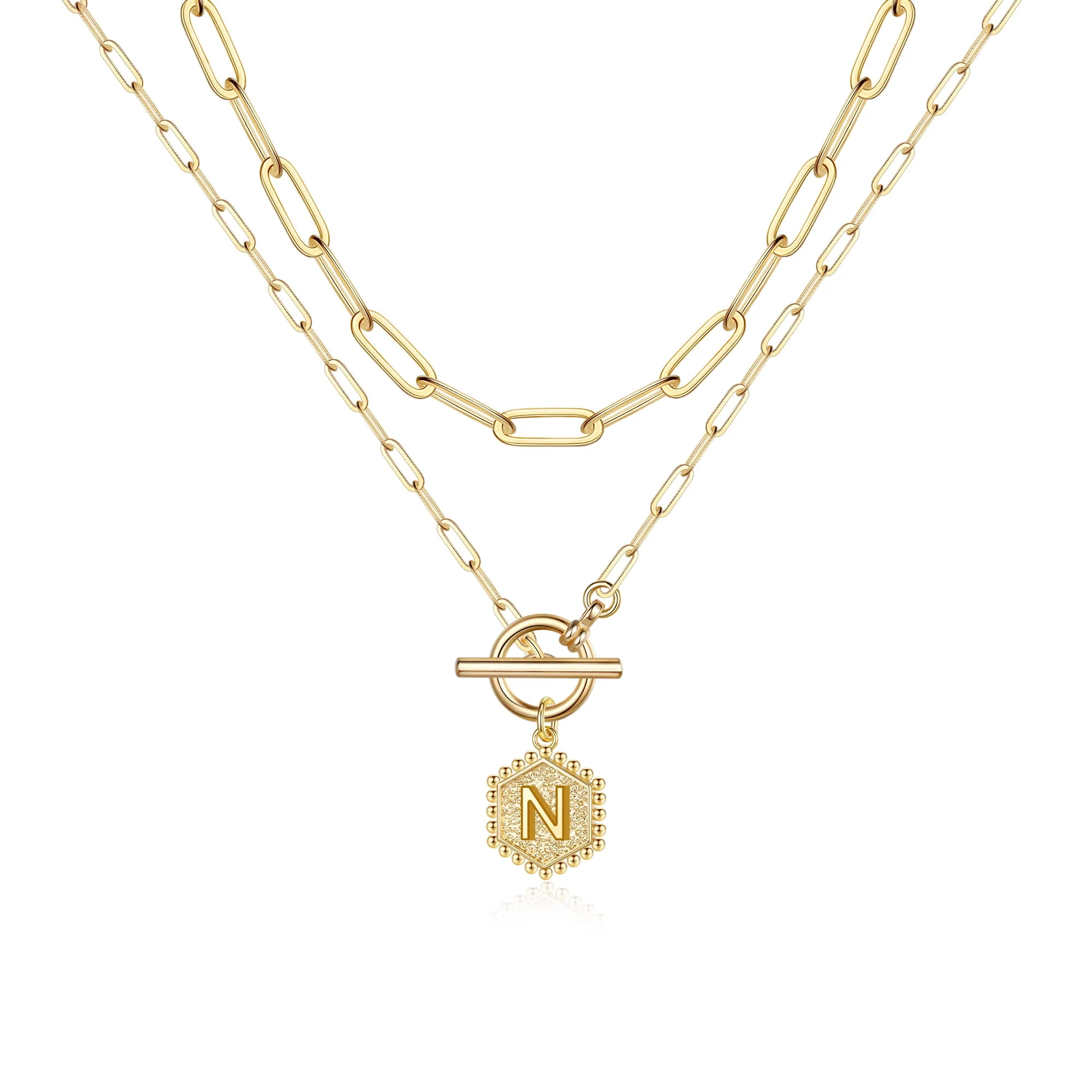 2pc Initial Toggle Necklace Set - Image 23