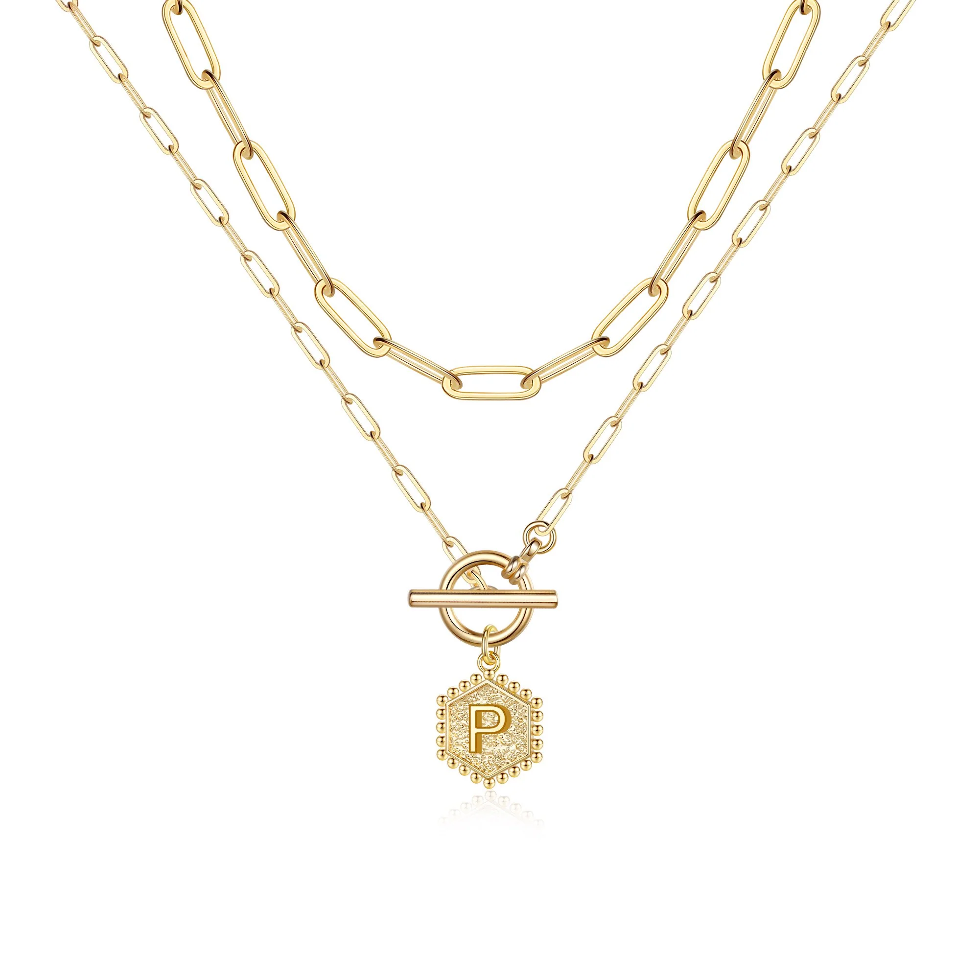 2pc Initial Toggle Necklace Set - Image 25