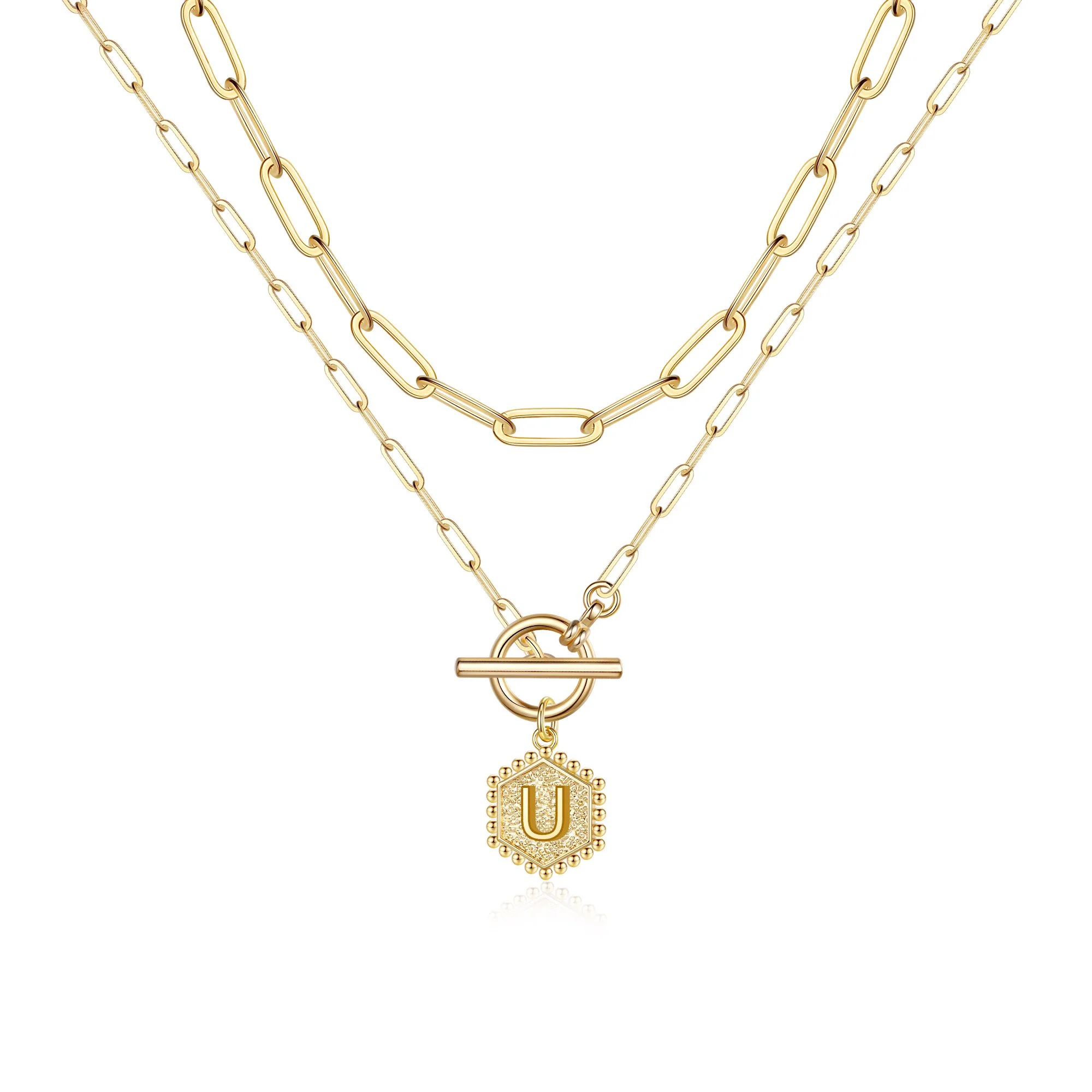 2pc Initial Toggle Necklace Set - Image 30