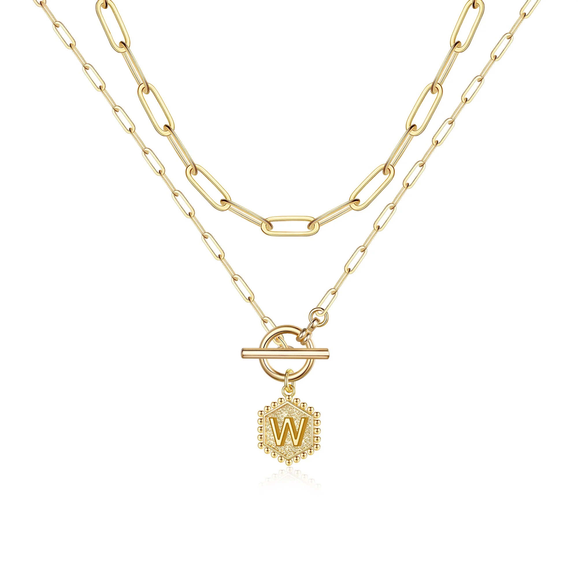 2pc Initial Toggle Necklace Set - Image 32