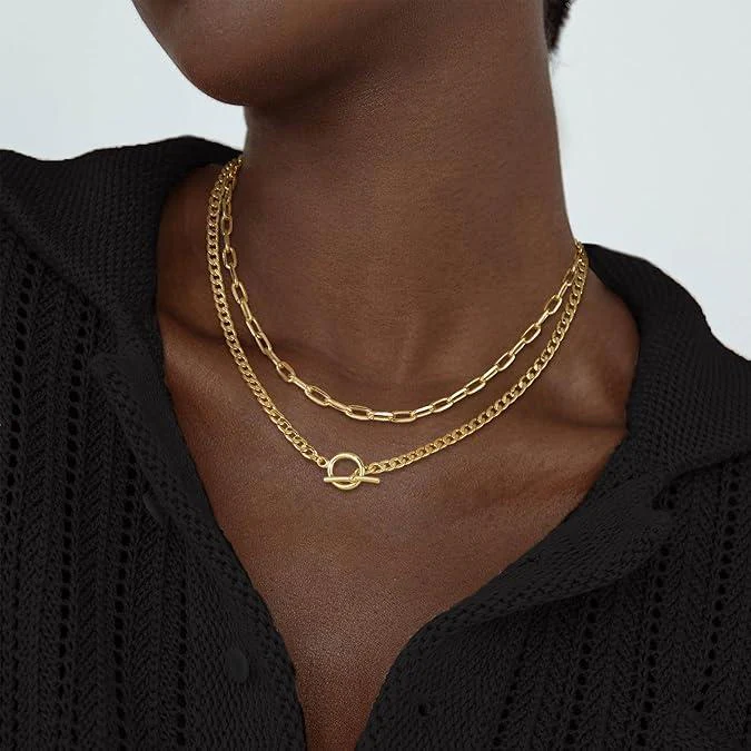 2pc Layered Toggle Necklace