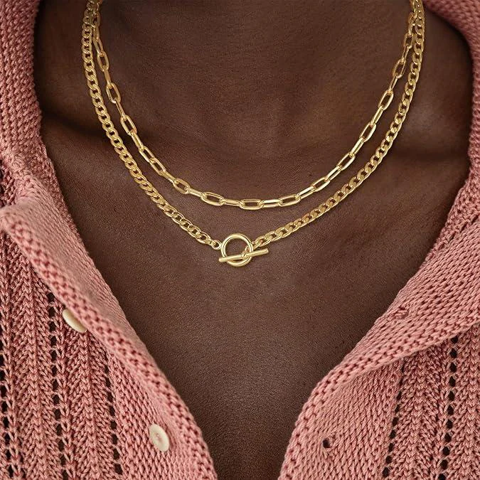 2pc Layered Toggle Necklace - Image 3
