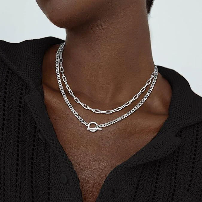 2pc Layered Toggle Necklace - Image 6