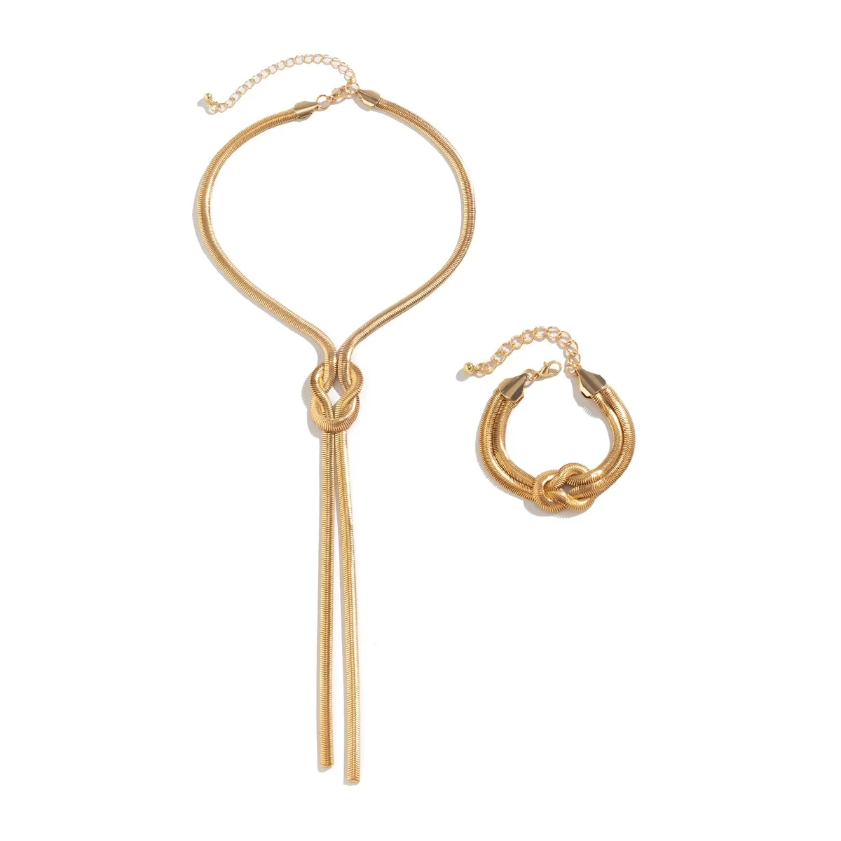 2pc Long Twisted Knot Necklace and Bracelet Set - Image 3