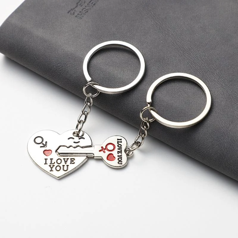 2pc Lovers Heart Keychain Set - Image 2