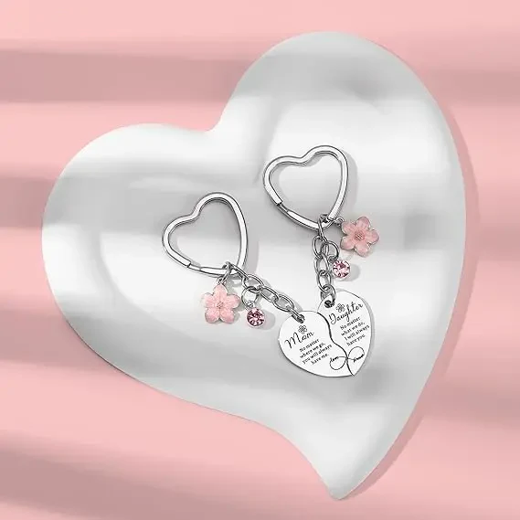 2pc Mother Daugher Heart Keychain - Image 2