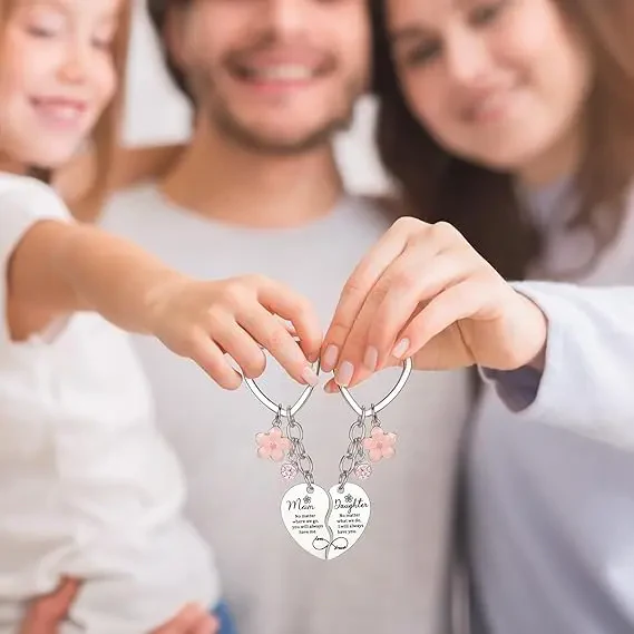 2pc Mother Daugher Heart Keychain - Image 3