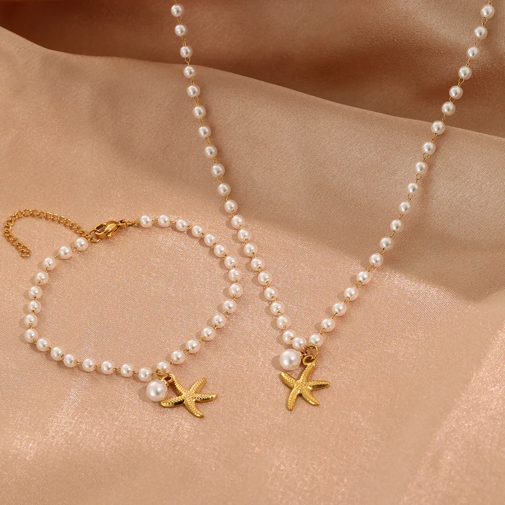 2pc Pearl Starfish Jewelry Set - Image 2