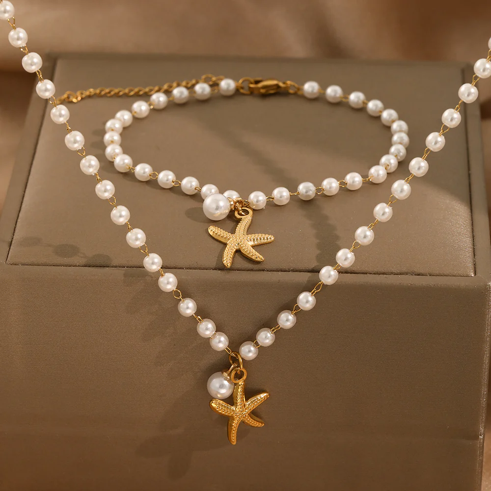 2pc Pearl Starfish Jewelry Set - Image 3