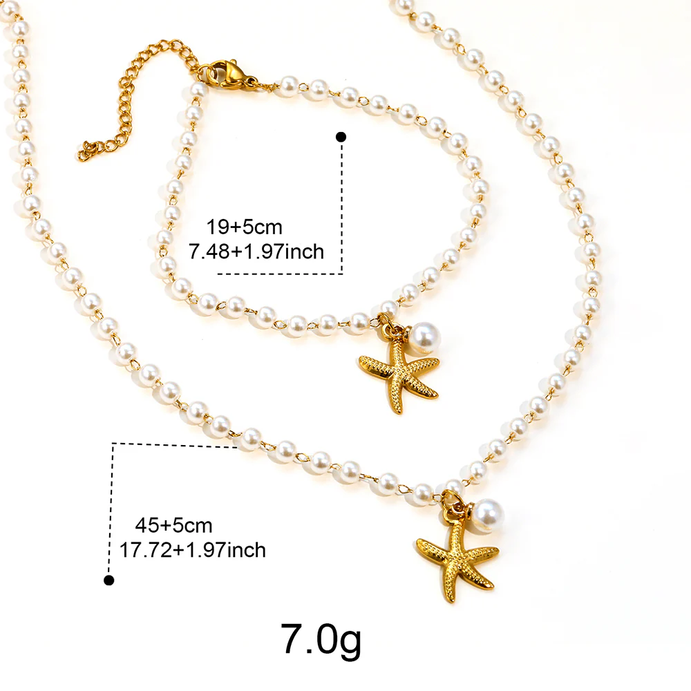 2pc Pearl Starfish Jewelry Set - Image 4