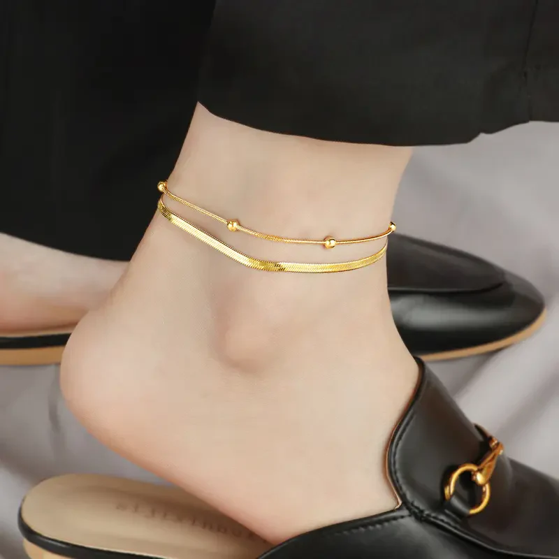 2pc Snake Bone Pattern Anklet Set - Image 3