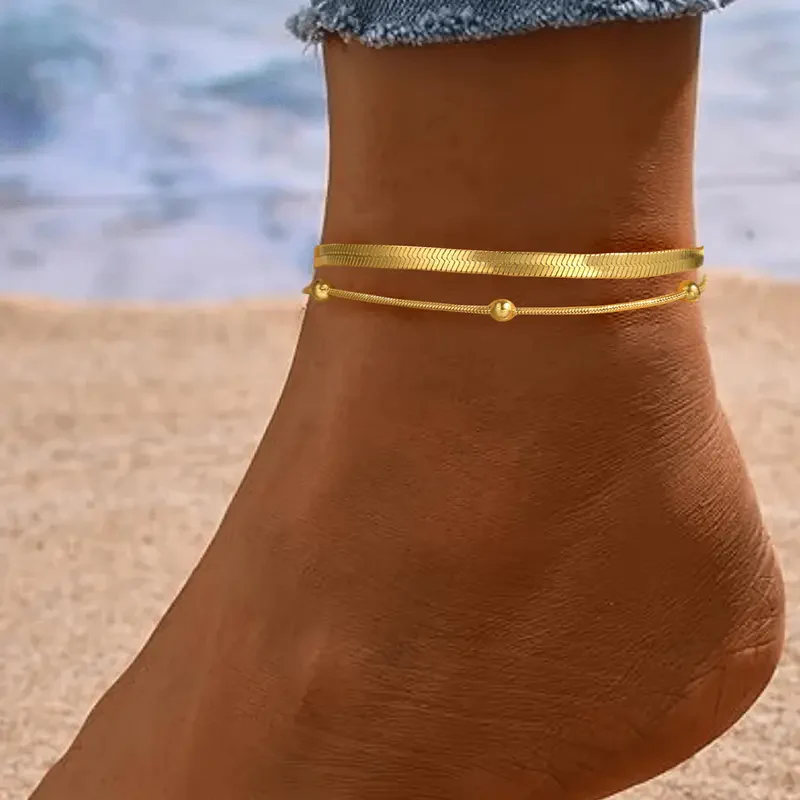 2pc Snake Bone Pattern Anklet Set - Image 4