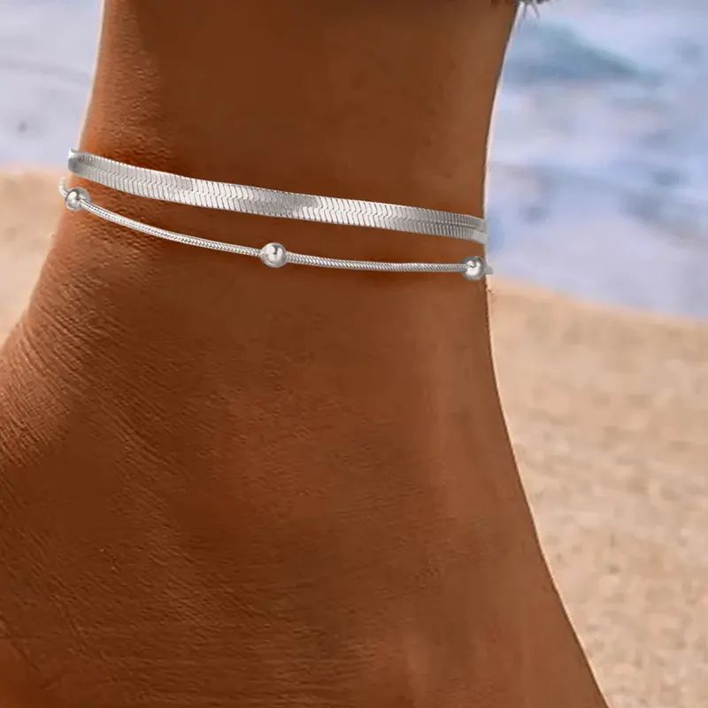 2pc Snake Bone Pattern Anklet Set - Image 5