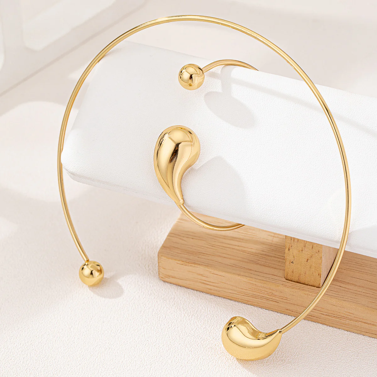 2pc Teardrop Orb Collar Jewelry Set - Image 3