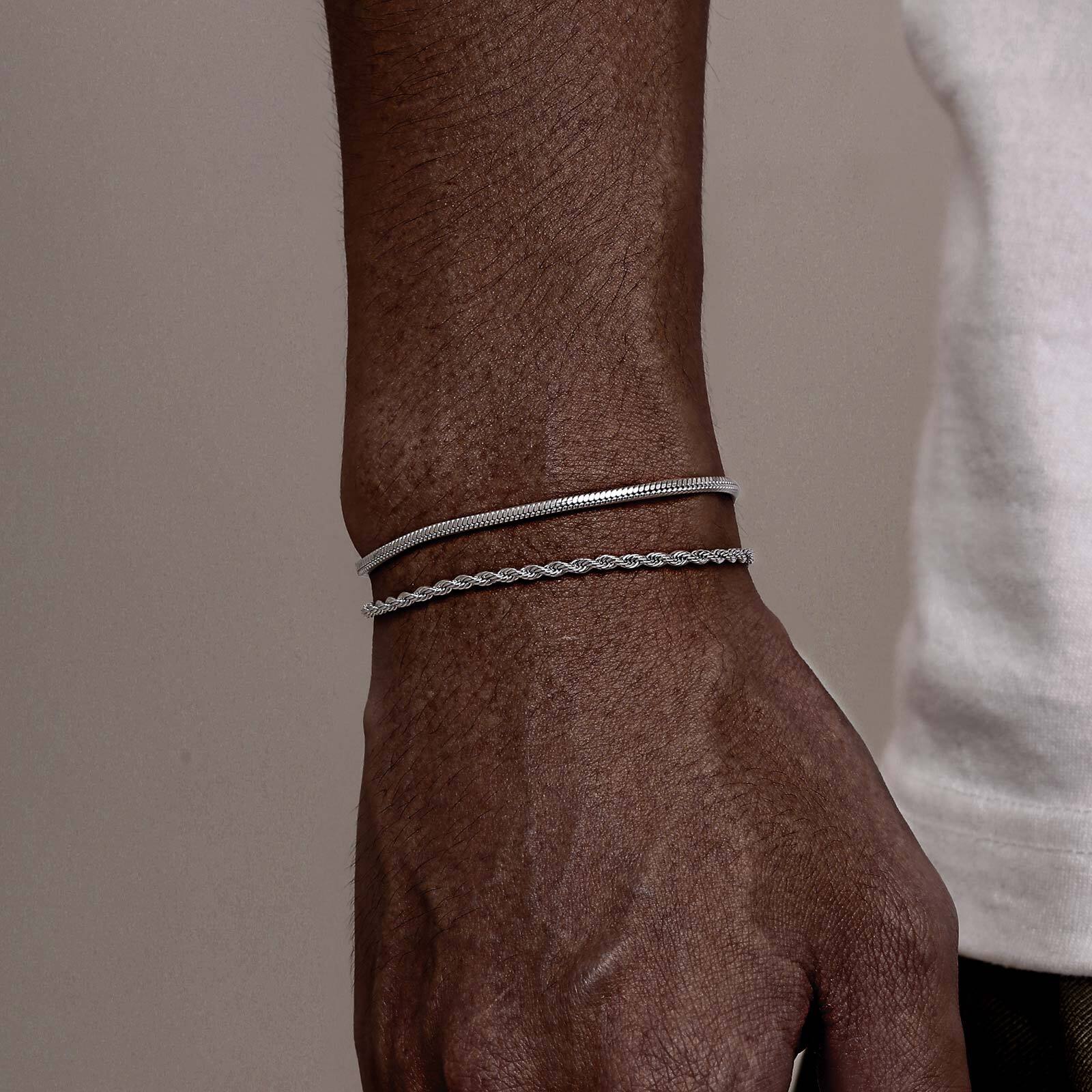 2pc Textured Chain Bracelet Set - Image 2
