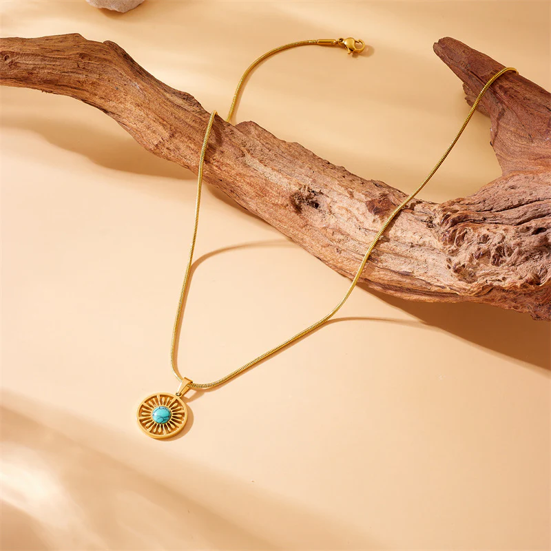 2pc Turquoise Sunburst Jewelry Set - Image 2