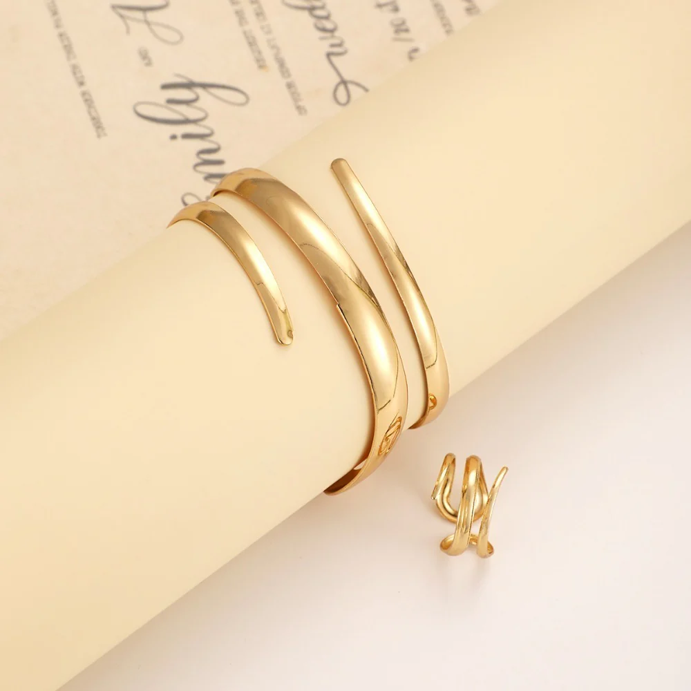 2pc Wrap Statement Bracelet & Ring Set - Image 3