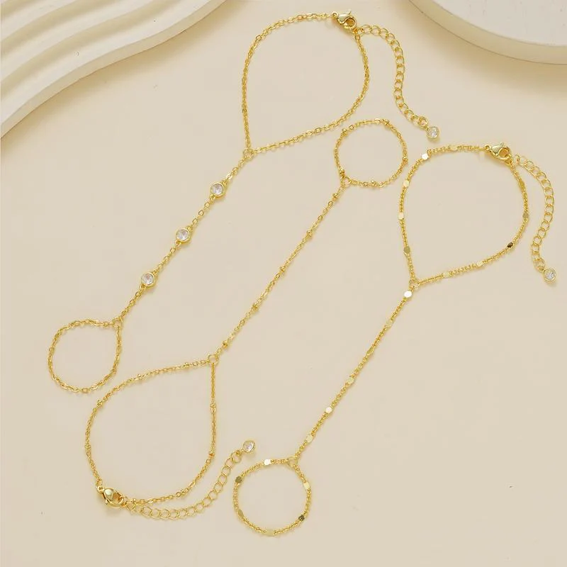 3pc 14k Hand Chain Bracelet - Image 2