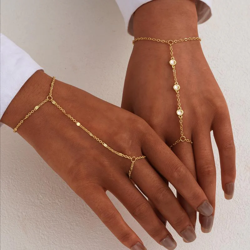 3pc 14k Hand Chain Bracelet - Image 5
