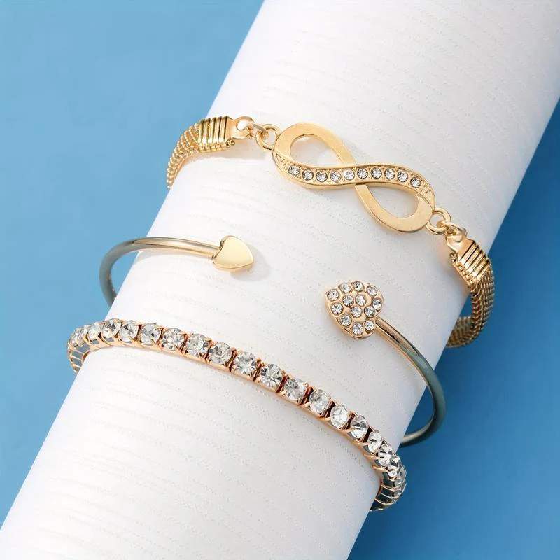 3pc 18k Rhinestone Bracelet Set - Image 3