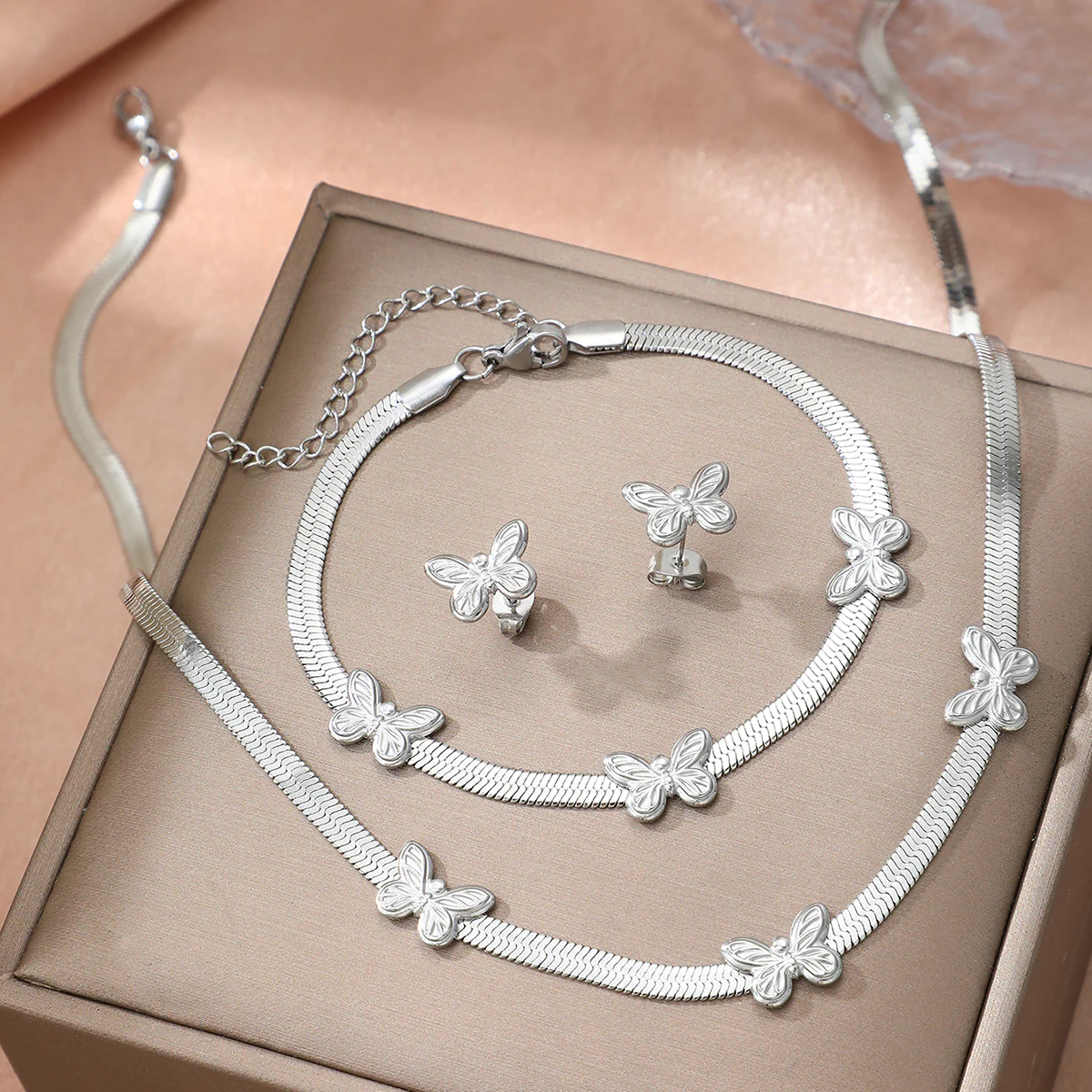 3pc Butterfly Accent Jewelry Set - Image 3