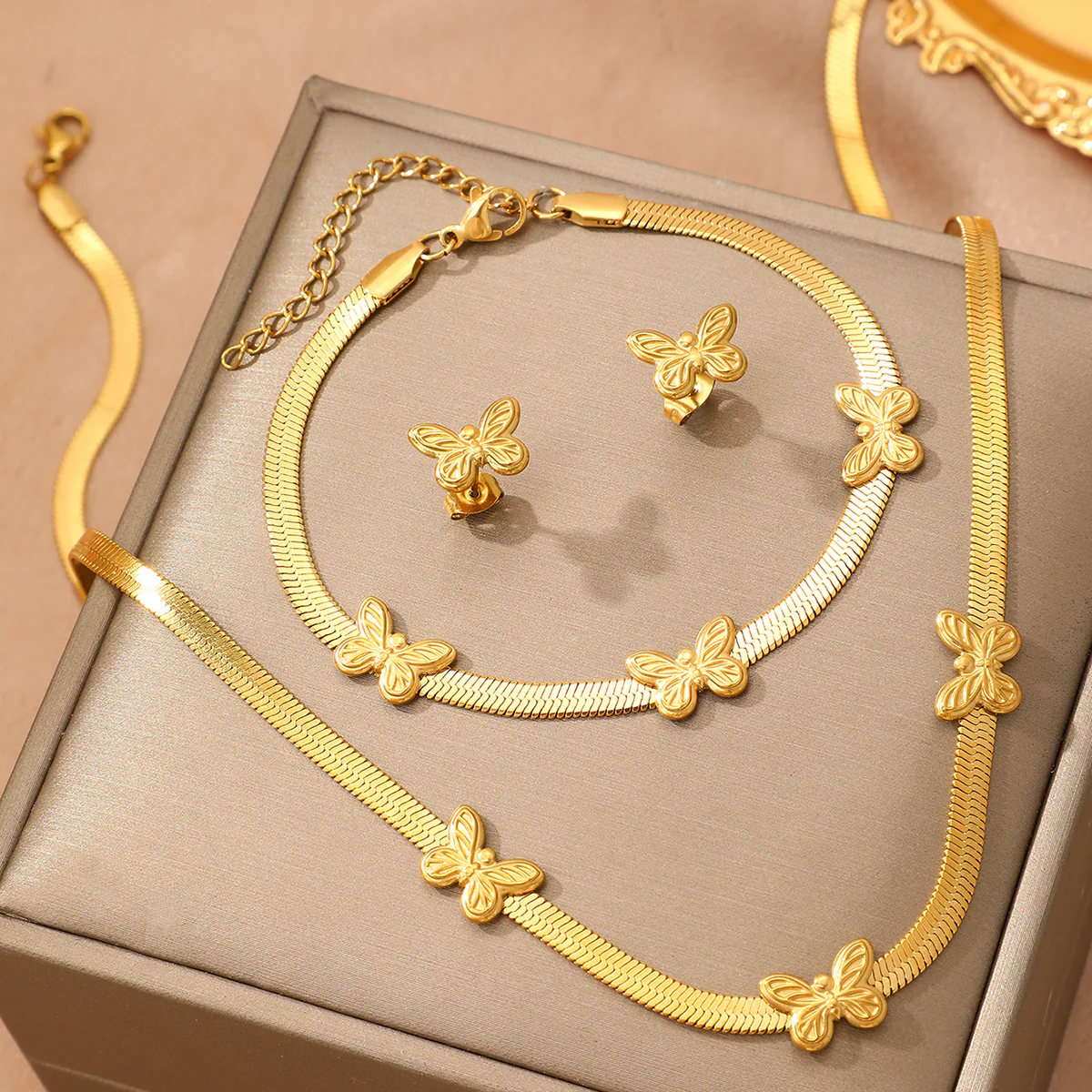 3pc Butterfly Accent Jewelry Set - Image 4