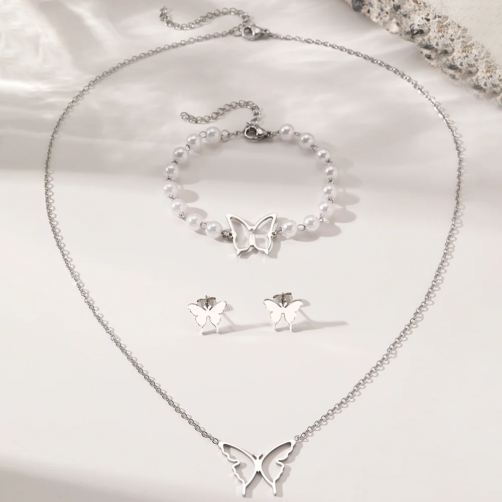 3pc Butterfly Jewelry Set - Image 3