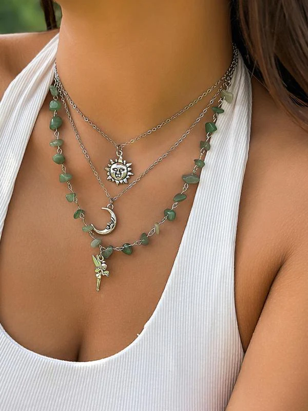 3pc Celestial Layered Necklace Set - Image 3
