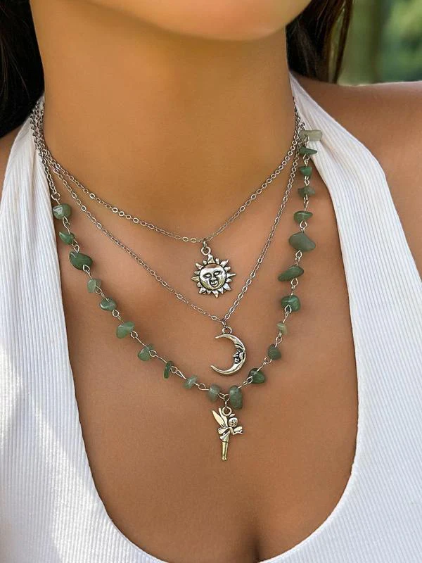 3pc Celestial Layered Necklace Set - Image 5