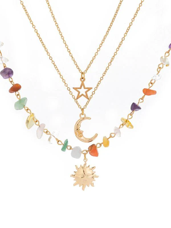 3pc Celestial Layered Necklace Set - Image 6