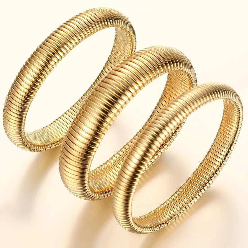 3pc Chunky Bangle Bracelet Stack - Image 4