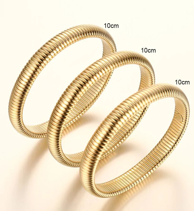 3pc Chunky Bangle Bracelet Stack - Image 6