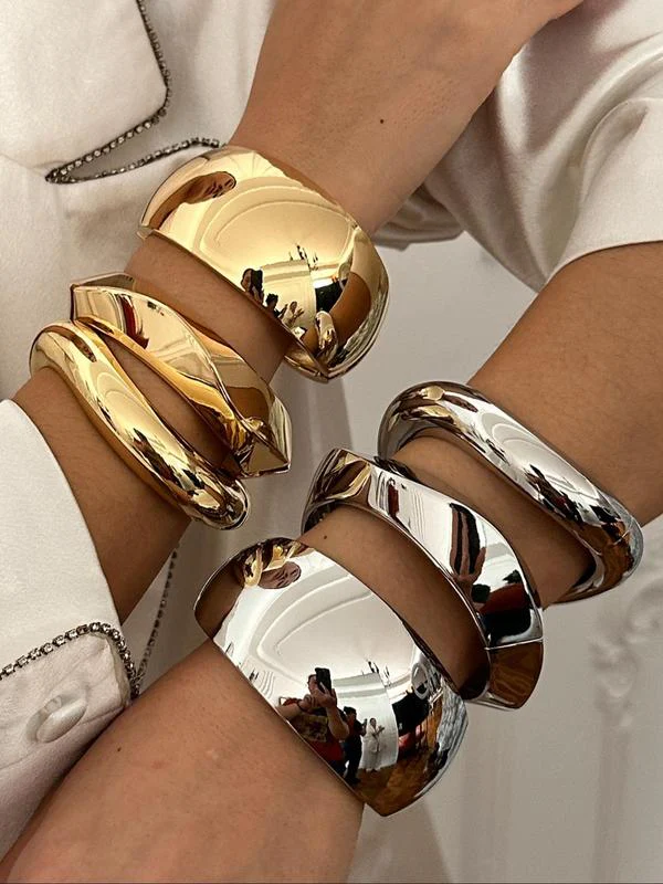3pc Chunky Cuff Bracelet Set - Image 3