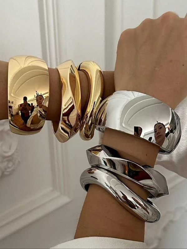 3pc Chunky Cuff Bracelet Set - Image 4
