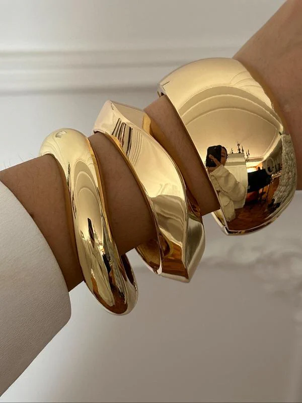 3pc Chunky Cuff Bracelet Set - Image 5