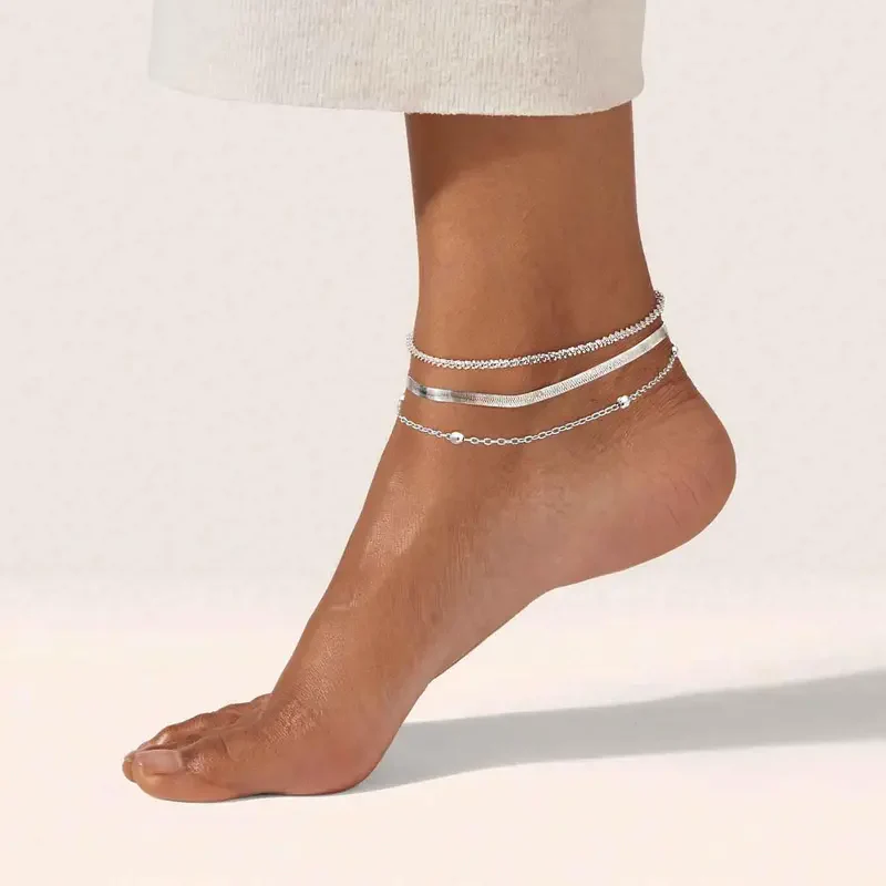 3pc Dainty Layered Anklet Set - Image 3