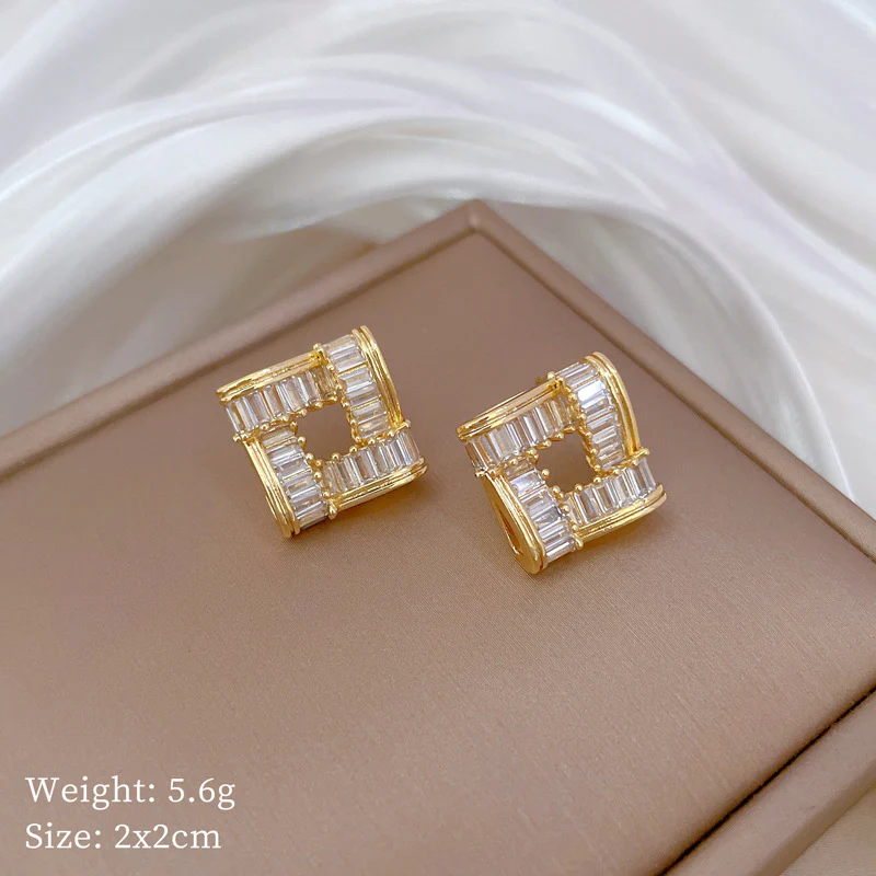 3pc Geometric Baguette Crystal Square Set - Image 2