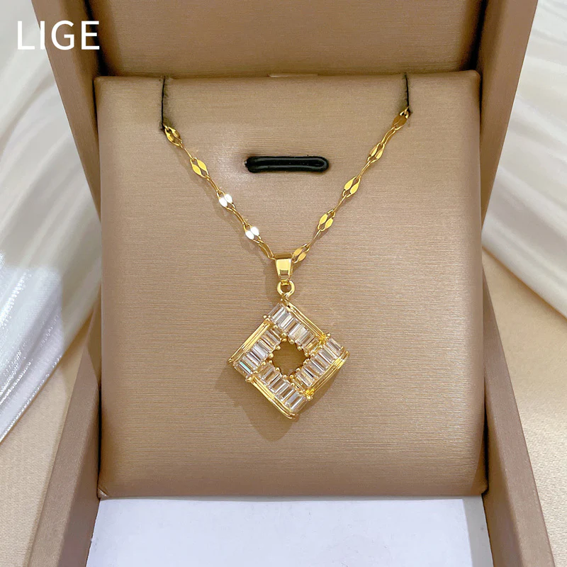 3pc Geometric Baguette Crystal Square Set - Image 3