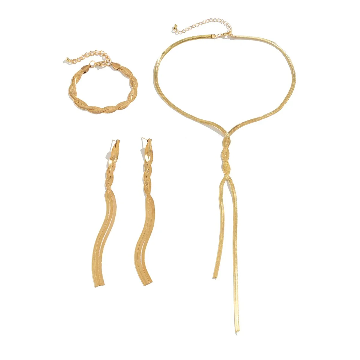 3pc Gold V-Tassel Set - Image 3