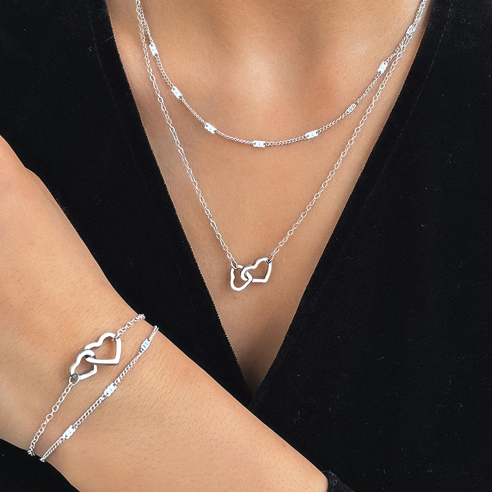 3pc Interlocking Heart Jewelry Set - Image 2