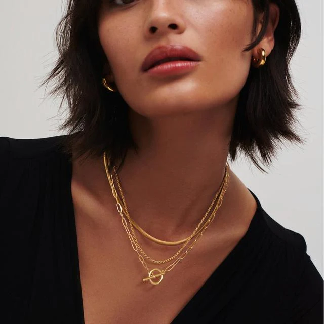 3pc Layered Toggle Necklace Set - Image 3