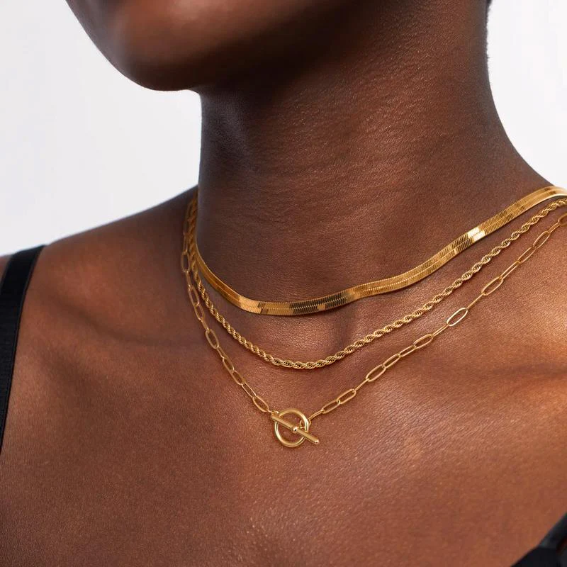 3pc Layered Toggle Necklace Set - Image 5