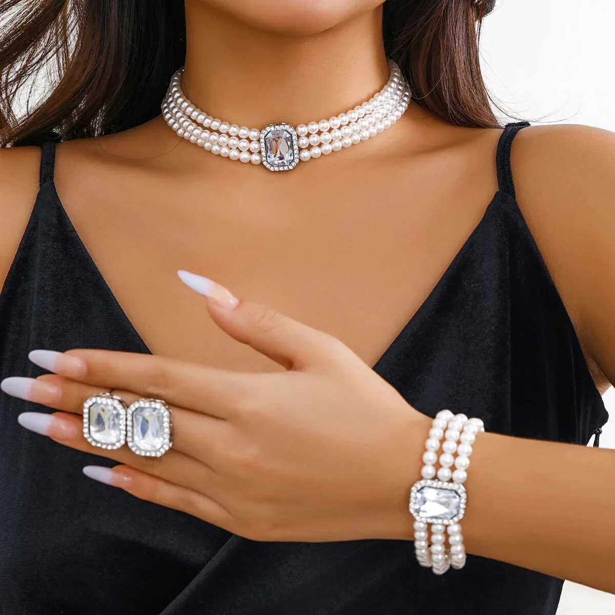 3pc Pearl Crystal Set - Image 3