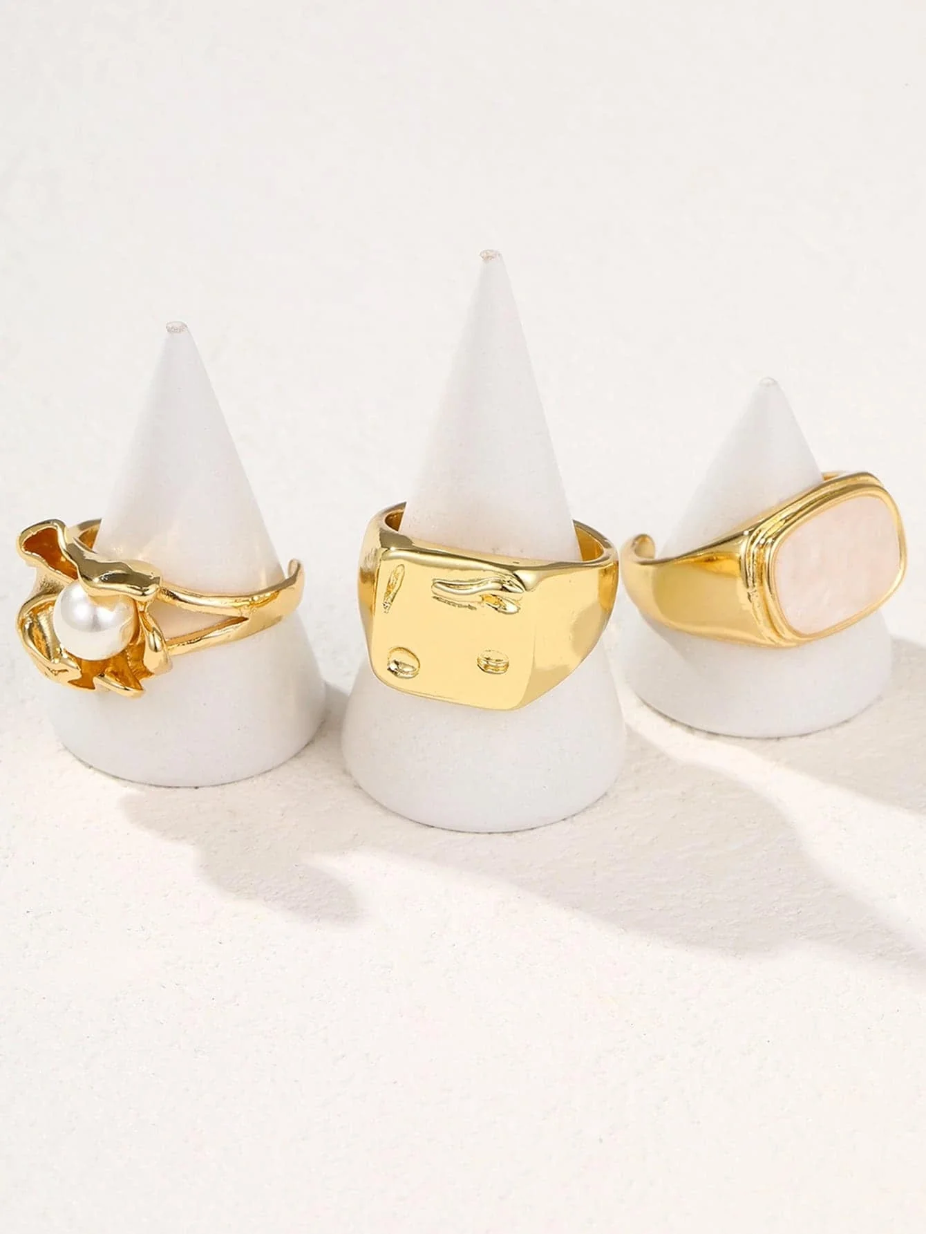 3pc Retro Stackable Open Ring Set - Image 3