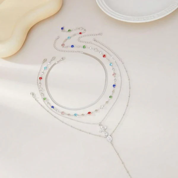 4 Piece Vintage Cross Layered Necklace - Image 8